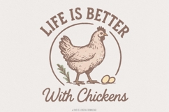Life Is Better With Chickens PNG, Farm Animal Clipart, Product Image 1