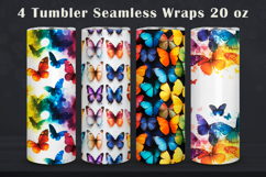 Rainbow Butterflies Seamless Patterns, Tumbler Wraps 20 oz Product Image 1