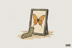 Transformation Butterfly PNG, Motivational T Shirt Design, Product Image 1