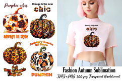 Fashion Pumpkin| Autumn T-Shirt Sublimation PNG/JPEG Product Image 1