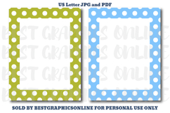 28 Polka Dots Border Letter Size Printable Papers JPG PDF Product Image 11