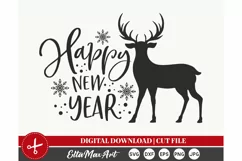 Happy new year Svg, Christmas SVG, Winter SVG, Deer SVG, Product Image 2