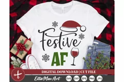 Festive AF Christmas shirt svg, Christmas SVG, Winter svg Product Image 1