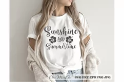 Sunshine and Summertime SVG, Summer Svg, Beach Svg, Hello Product Image 2