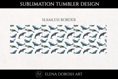 Watercolor star whales Tumbler Sublimation Set| Seamless Product Image 2