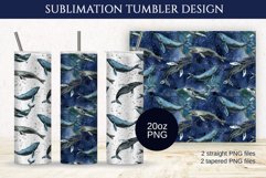 Watercolor star whales Tumbler Sublimation Set| Seamless Product Image 1
