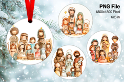 Nativity Scene Christmas Ornament Round Circle Jesus Baby_10 Product Image 1