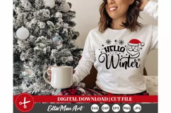 Hello Winter Christmas SVG, Winter SVG, Christmas shirt svg, Product Image 2