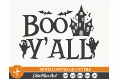 Boo y’all SVG, Halloween SVG, Pumpkin svg, Witch SVG, Fall Product Image 2