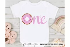 Donut One Svg, Baby Birthday Svg, Donut Svg Product Image 1