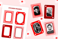 Red and Pink Sticker Frames, Photo Mockups, PNG Clipart Product Image 1