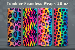 Abstract Rainbow Animal Print Patterns, Tumbler Wraps 20 oz Product Image 1