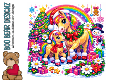 Christmas Pony and foal Clipart Product Image 1