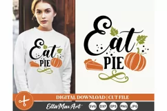 Eat pie SVG, Autumn SVG, Fall SVG, Pumpkin SVG, Thanksgiving Product Image 1