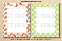 28 Fall Leaves Border Letter Size Printable Papers JPG PDF Product Image 13