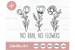 No rain No flowers SVG, Wildflowers Svg, Inspirational quote Product Image 2