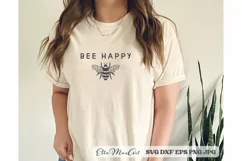 Bee Happy SVG, Bee SVG, Bee Happy SVG File, Honey Bee Svg, Product Image 1