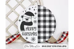 Merry Christmas SVG, Christmas Round Sign SVG, Door Hangers Product Image 1