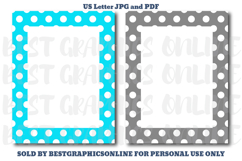 28 Polka Dots Border Letter Size Printable Papers JPG PDF Product Image 14