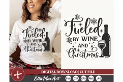 Fueled by wine and Christmas Christmas shirt svg, Christmas Product Image 1