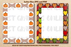 28 Fall Leaves Border Letter Size Printable Papers JPG PDF Product Image 14