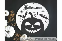 Halloween Svg, Halloween Svg, Halloween sign Svg, Round Sign Product Image 1