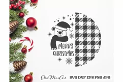 Merry Christmas SVG, Christmas Round Sign SVG, Door Hangers Product Image 2