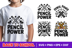 Pencil Power Back to School SVG PNG Product Image 1