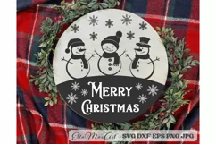 Merry Christmas SVG, Christmas Round Sign SVG, Door Hangers Product Image 1