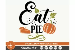 Eat pie SVG, Autumn SVG, Fall SVG, Pumpkin SVG, Thanksgiving Product Image 2
