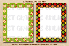 28 Fall Leaves Border Letter Size Printable Papers JPG PDF Product Image 15