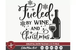 Fueled by wine and Christmas Christmas shirt svg, Christmas Product Image 3