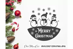 Merry Christmas SVG, Christmas Round Sign SVG, Door Hangers Product Image 2