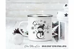 Im snow cute SVG, Christmas Round Sign SVG, Door Hangers Product Image 3