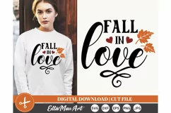Fall in love SVG, Autumn SVG, Fall SVG, Pumpkin SVG, Png Product Image 1