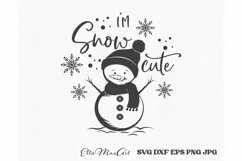 Im snow cute SVG, Christmas Round Sign SVG, Door Hangers Product Image 4