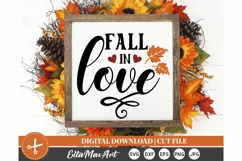 Fall in love SVG, Autumn SVG, Fall SVG, Pumpkin SVG, Png Product Image 3
