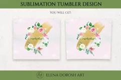 Summer Flowers Tumbler Sublimation 20oz|Gold, glitter Design Product Image 3