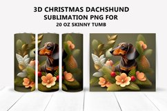 3D Christmas Dachshund Tumbler Product Image 1