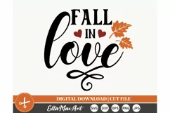 Fall in love SVG, Autumn SVG, Fall SVG, Pumpkin SVG, Png Product Image 2