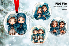 Nativity Scene Christmas Ornament Round Circle Jesus Baby_17 Product Image 1