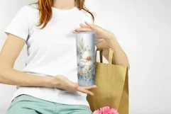 Watercolor Pastel Flowers Tumbler Sublimation Design PNG Product Image 3