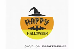 Happy Halloween SVG, Halloween Round Sign SVG, Farmhouse SVG Product Image 2