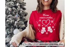 Warm winter wishes SVG, Christmas Round Sign SVG, Door PNG Product Image 1