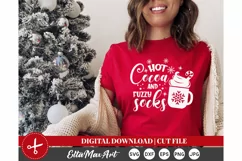 Hot Cocoa and fuzzy socks Christmas SVG, Winter SVG, Product Image 2