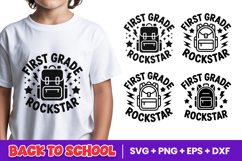 First Grade Rockstar School SVG PNG Product Image 1