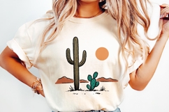 Cactus and Desert Sun PNG, Vintage Southwestern Saguaro Product Image 2
