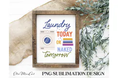 Laundry today or naked tomorrow, Laundry PNG, Washing PNG, Product Image 1