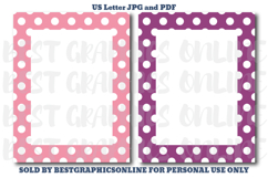 28 Polka Dots Border Letter Size Printable Papers JPG PDF Product Image 3