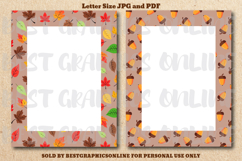 28 Fall Leaves Border Letter Size Printable Papers JPG PDF Product Image 3